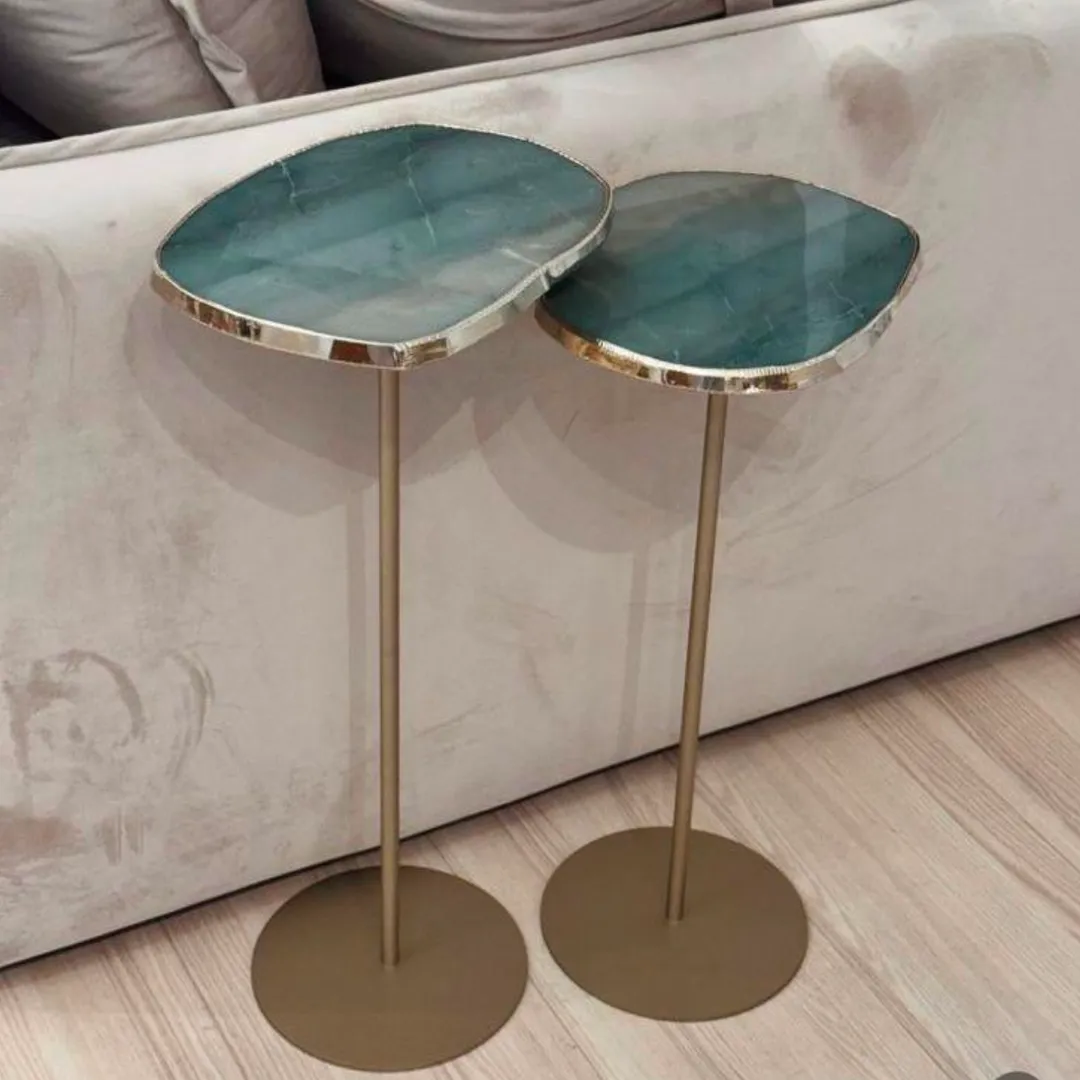 Mesa de apoio em quartzo verde - 02 tamanhos